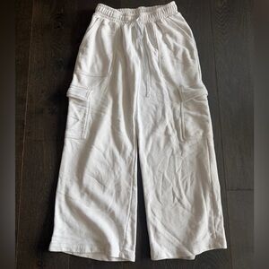 White Cargo Sweatpants